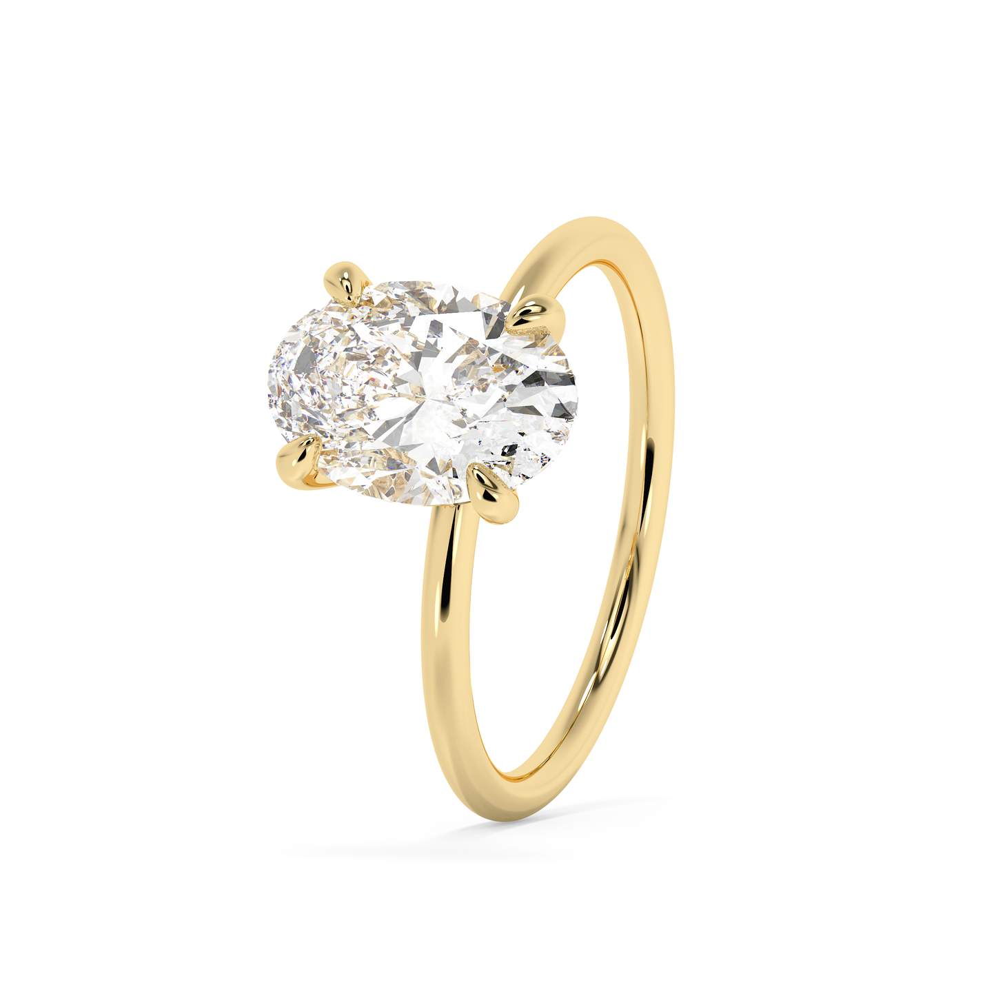 Emerald Solitaire Lab Grown Diamond Engagement Ring
