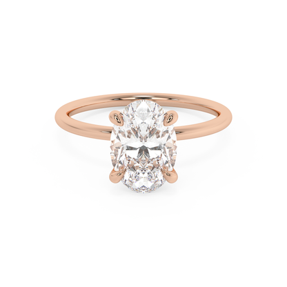 Emerald Solitaire Lab Grown Diamond Engagement Ring