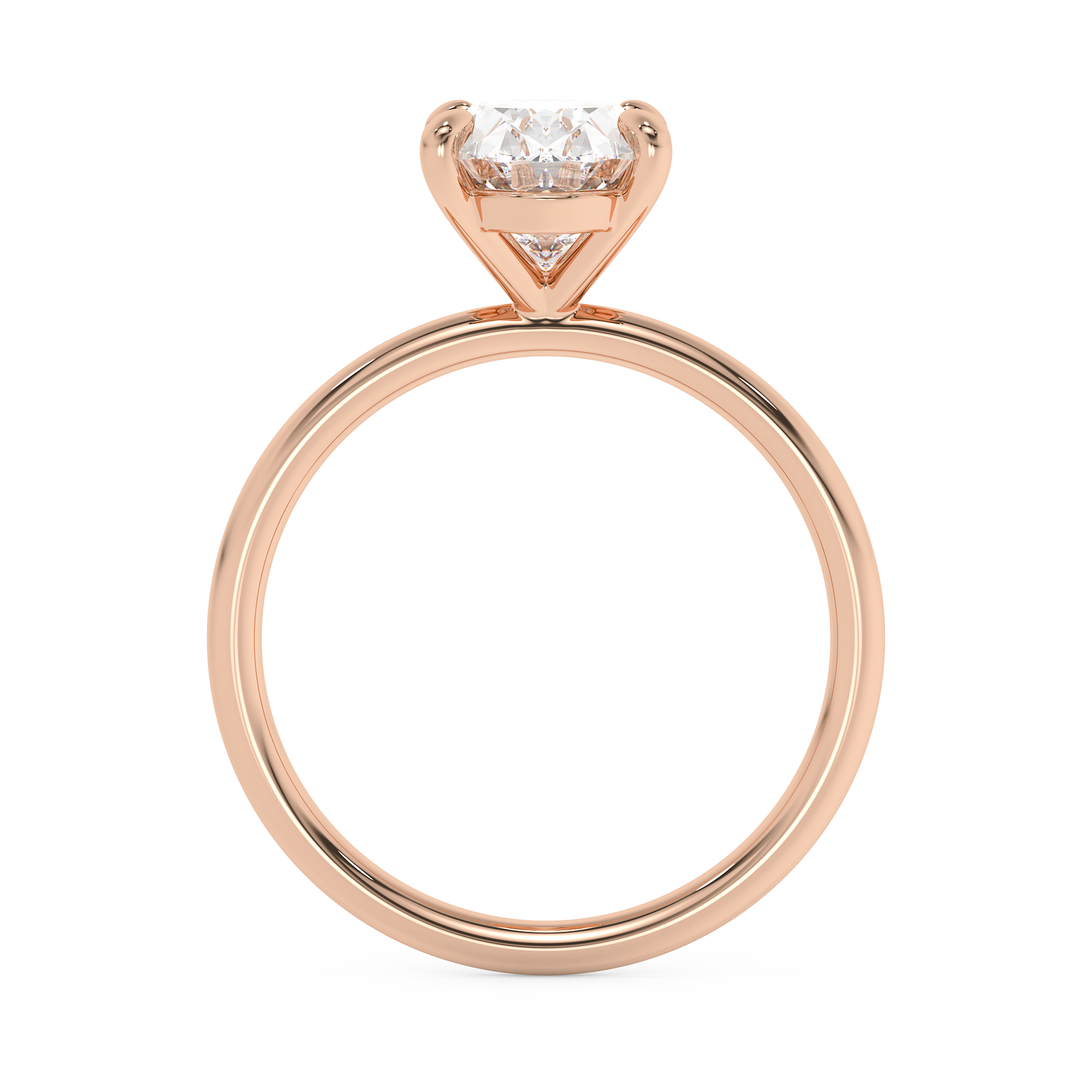 Emerald Solitaire Lab Grown Diamond Engagement Ring