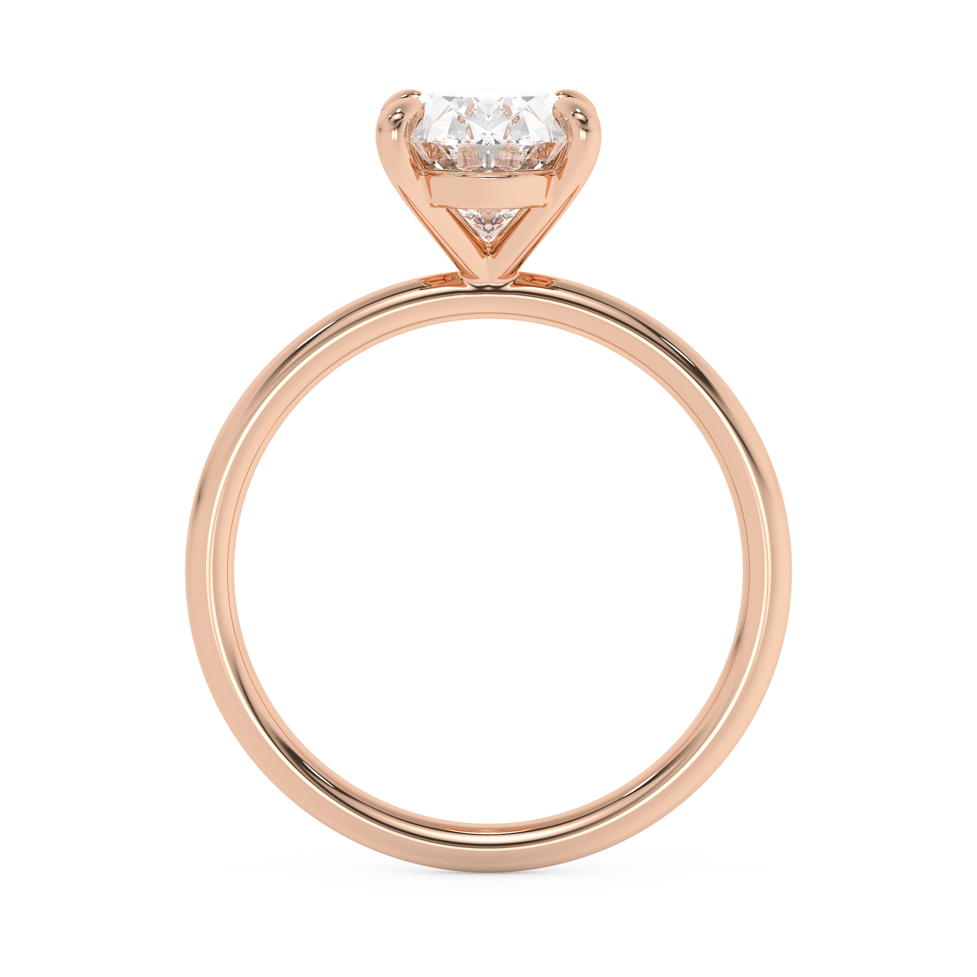Emerald Solitaire Lab Grown Diamond Engagement Ring