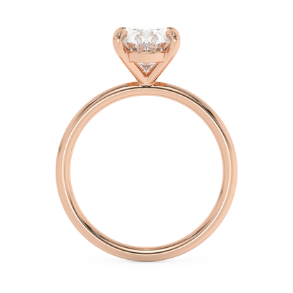 Emerald Solitaire Lab Grown Diamond Engagement Ring