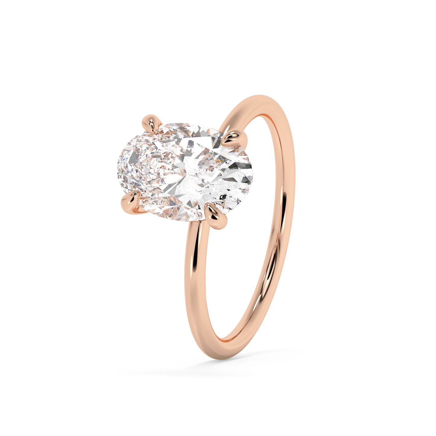 Emerald Solitaire Lab Grown Diamond Engagement Ring