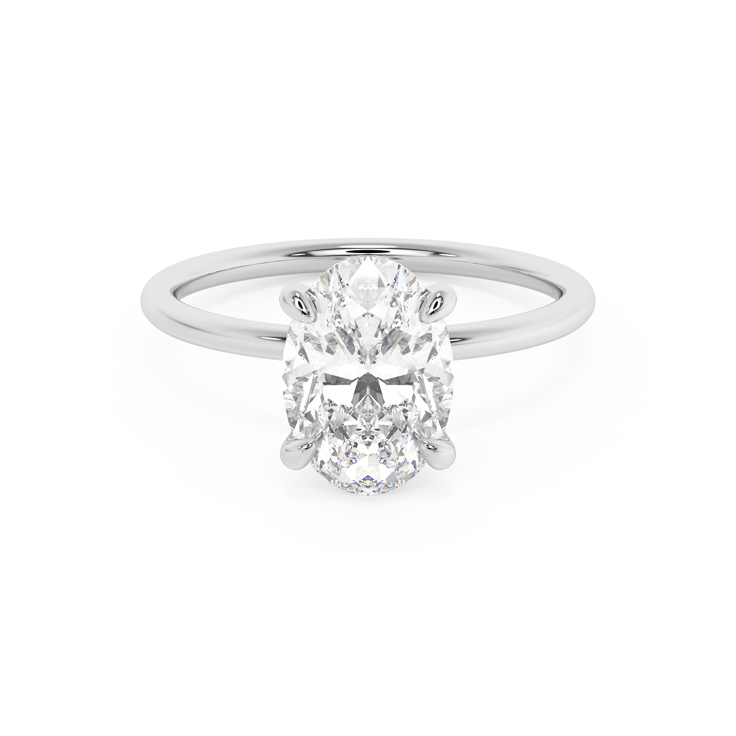 Emerald Solitaire Lab Grown Diamond Engagement Ring