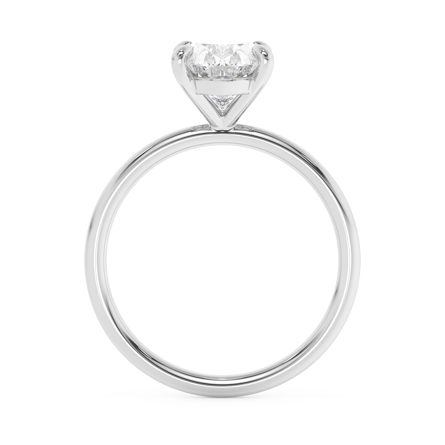Emerald Solitaire Lab Grown Diamond Engagement Ring