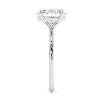 Emerald Solitaire Lab Grown Diamond Engagement Ring