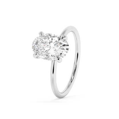 Emerald Solitaire Lab Grown Diamond Engagement Ring