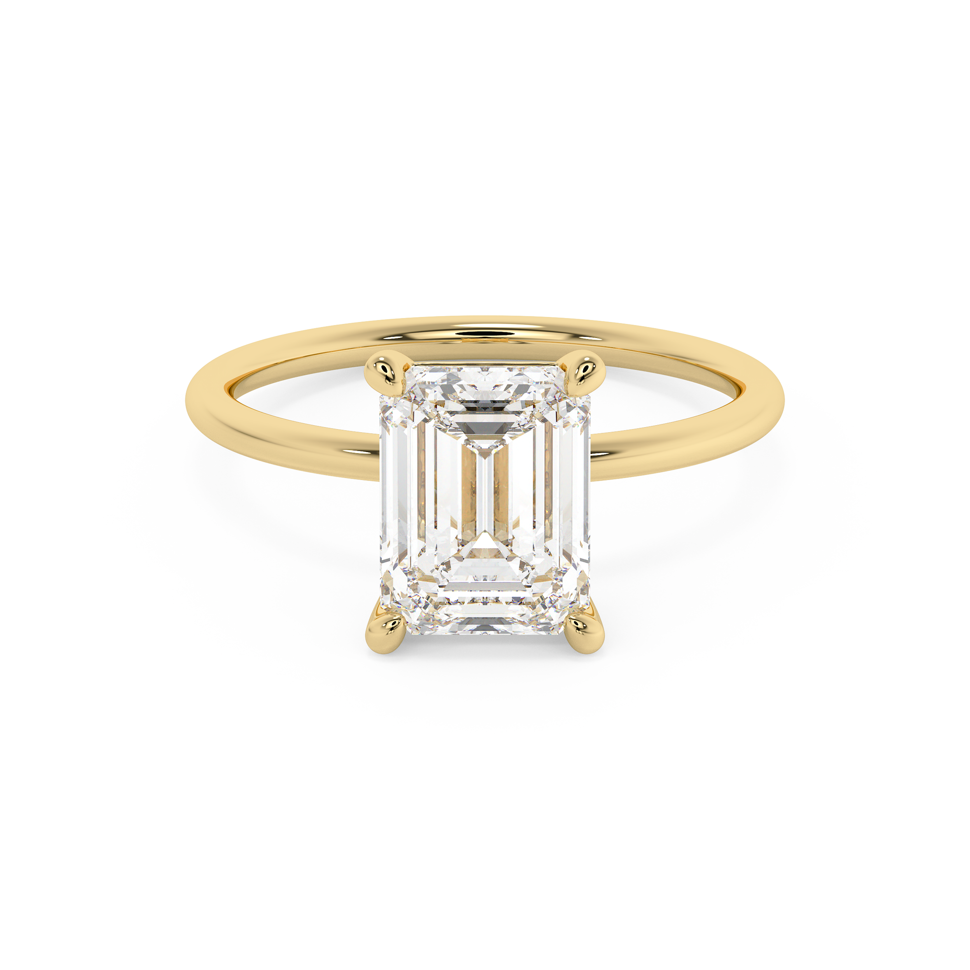 Emerald Solitaire Lab Grown Diamond Engagement Ring