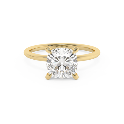 Emerald Solitaire Lab Grown Diamond Engagement Ring