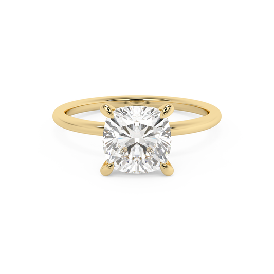 Emerald Solitaire Lab Grown Diamond Engagement Ring
