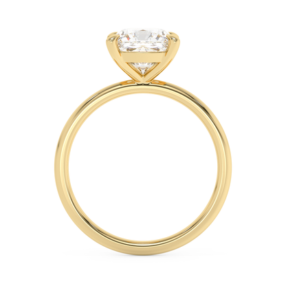 Emerald Solitaire Lab Grown Diamond Engagement Ring