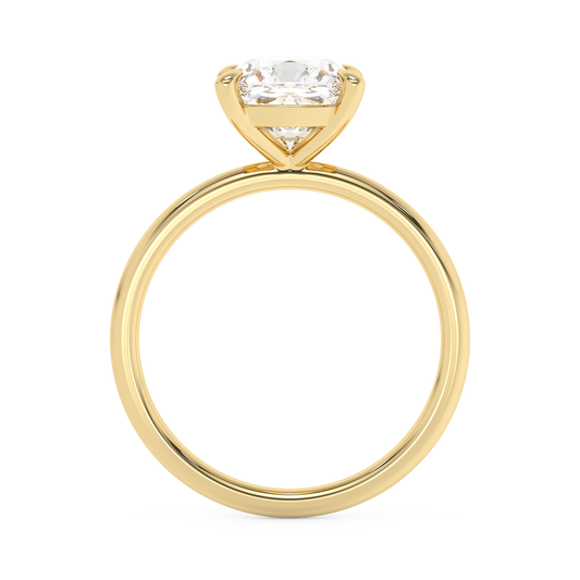 Emerald Solitaire Lab Grown Diamond Engagement Ring