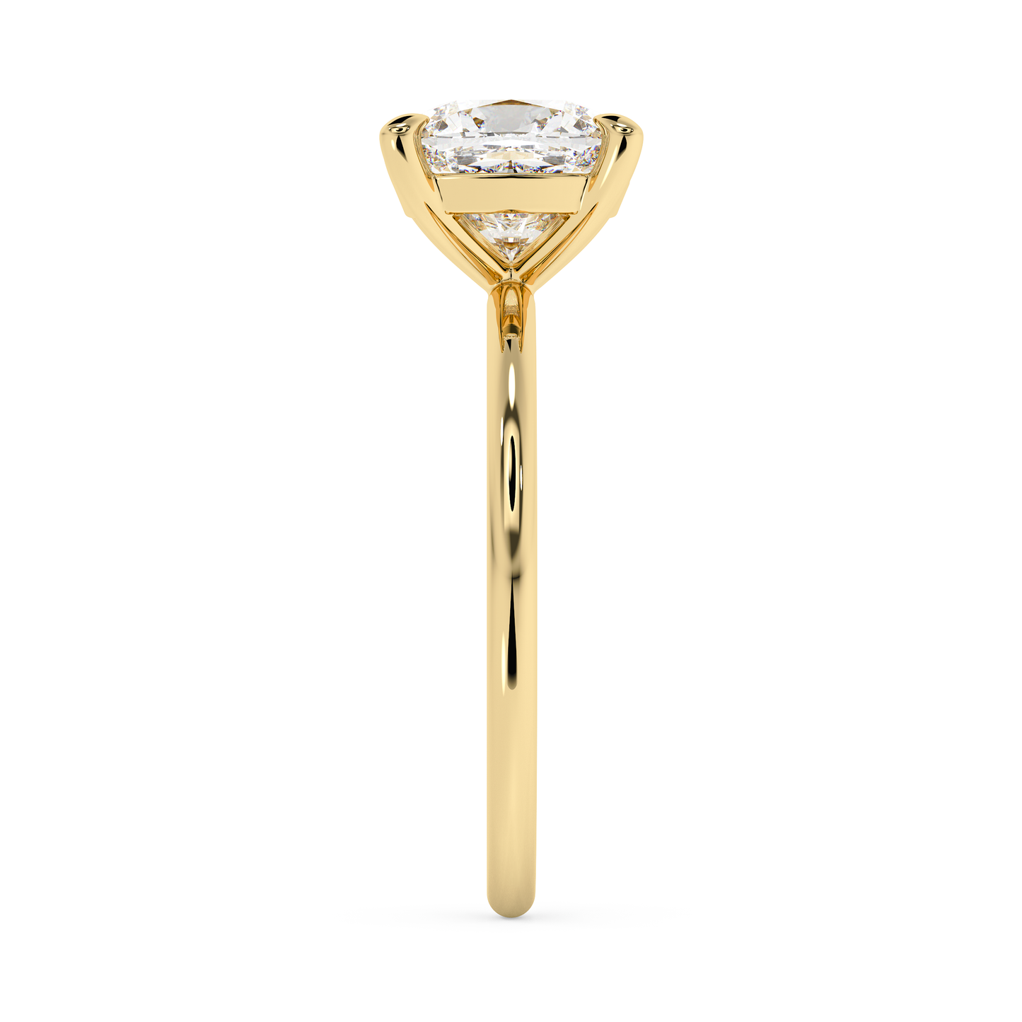 Emerald Solitaire Lab Grown Diamond Engagement Ring