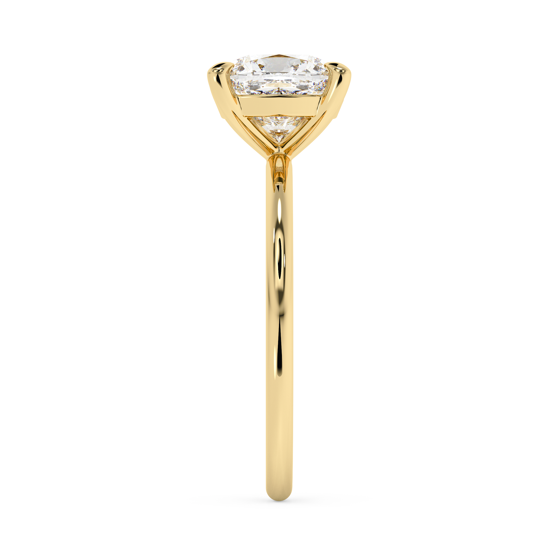 Emerald Solitaire Lab Grown Diamond Engagement Ring