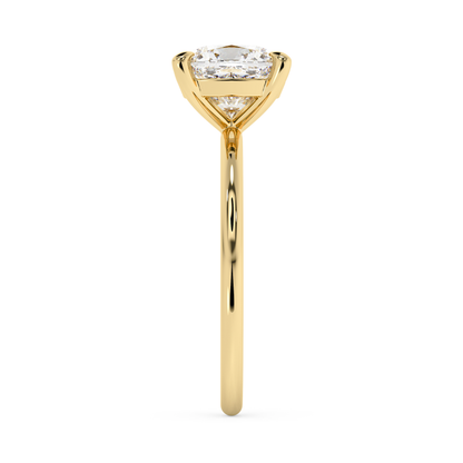 Emerald Solitaire Lab Grown Diamond Engagement Ring