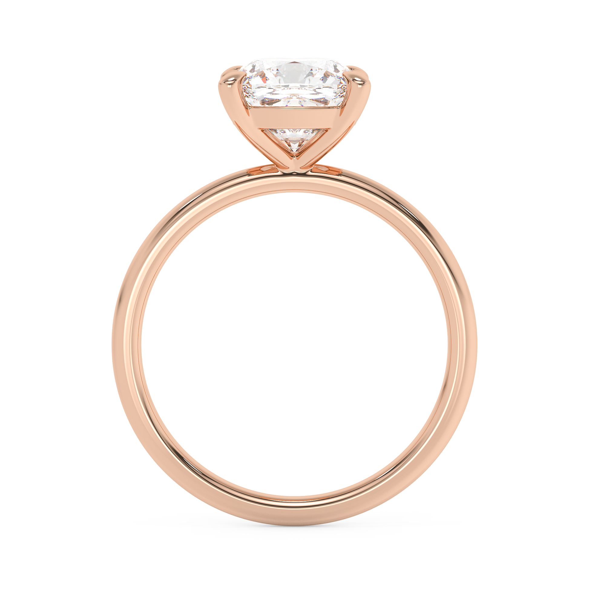 Emerald Solitaire Lab Grown Diamond Engagement Ring