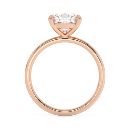 Emerald Solitaire Lab Grown Diamond Engagement Ring