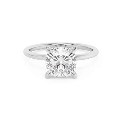 Emerald Solitaire Lab Grown Diamond Engagement Ring