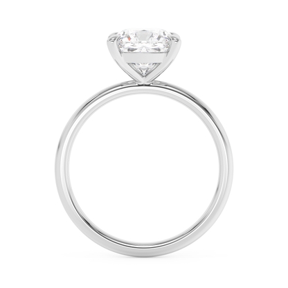 Emerald Solitaire Lab Grown Diamond Engagement Ring