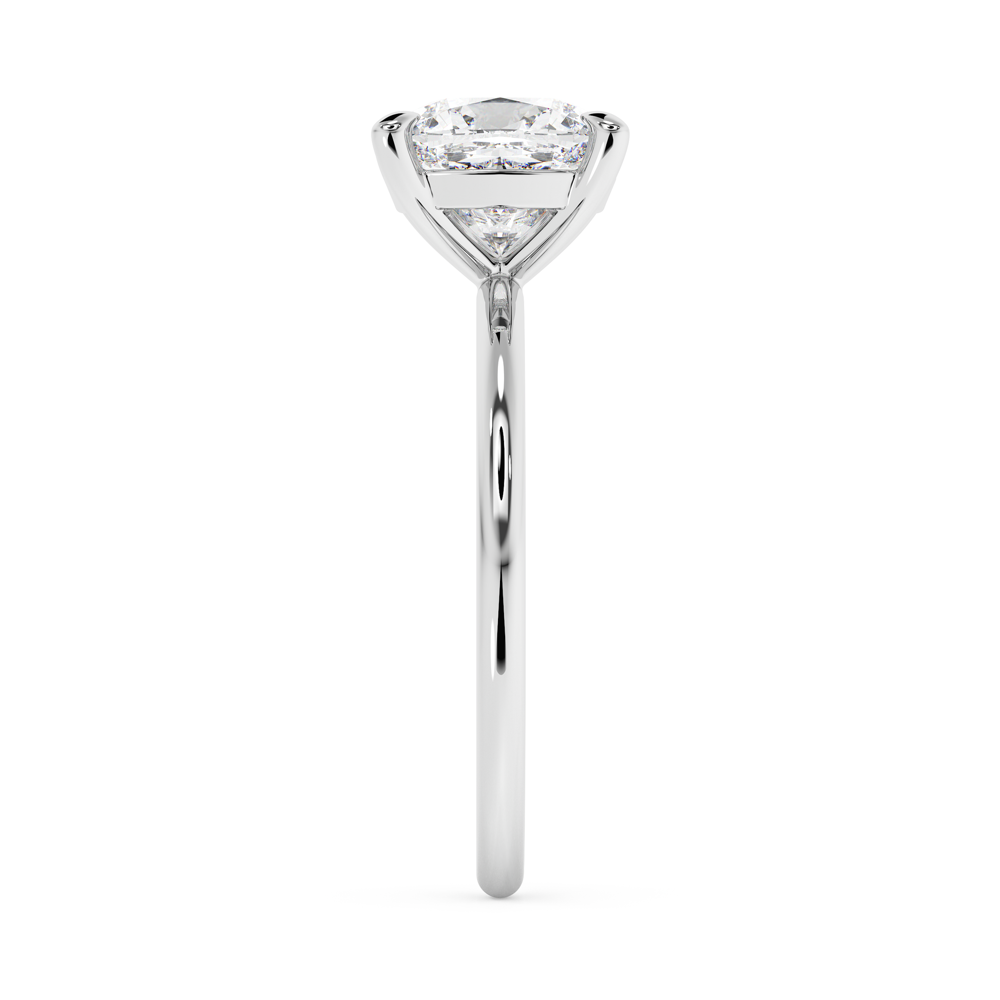 Emerald Solitaire Lab Grown Diamond Engagement Ring
