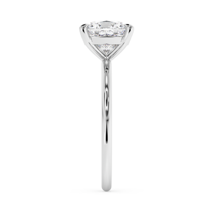 Emerald Solitaire Lab Grown Diamond Engagement Ring