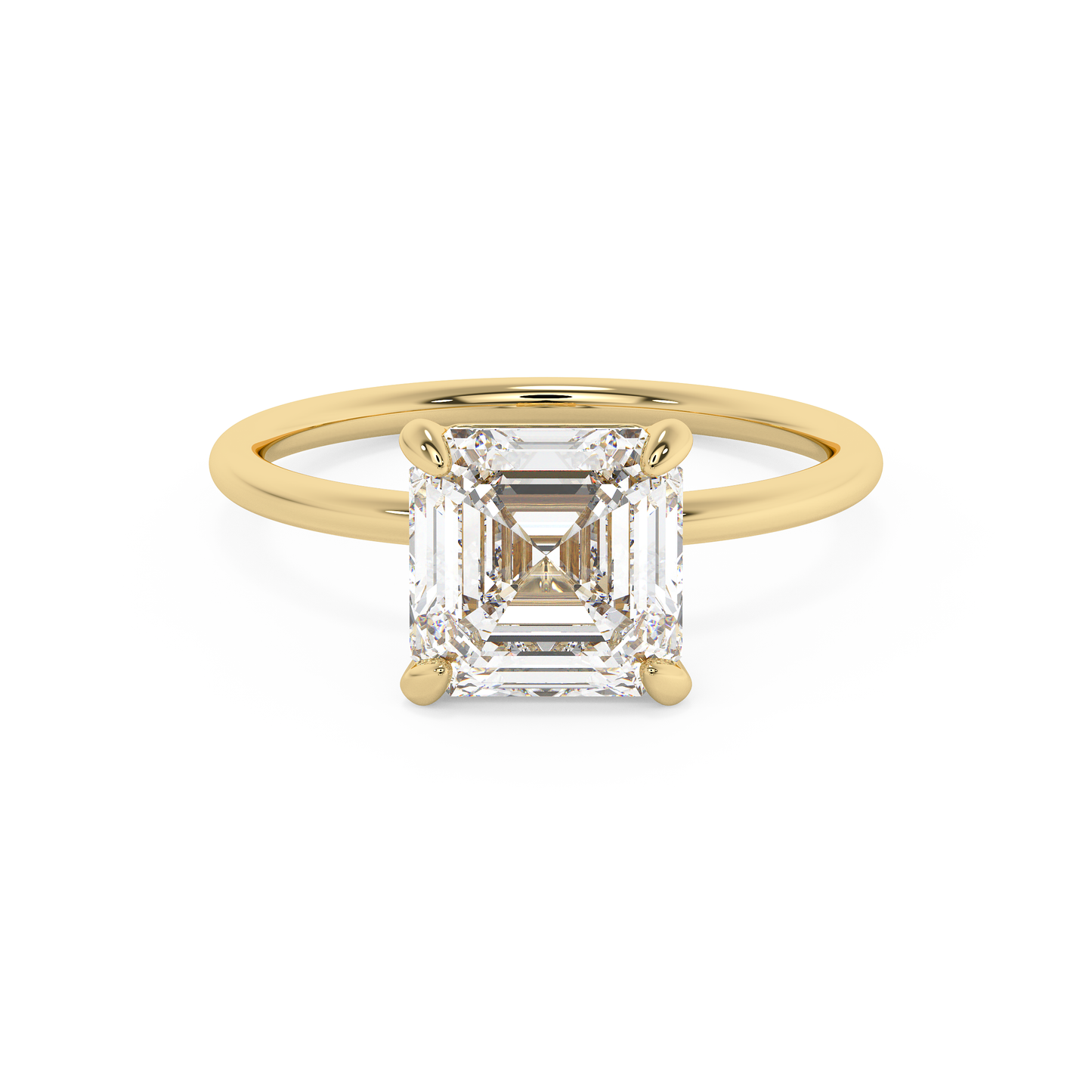 Emerald Solitaire Lab Grown Diamond Engagement Ring