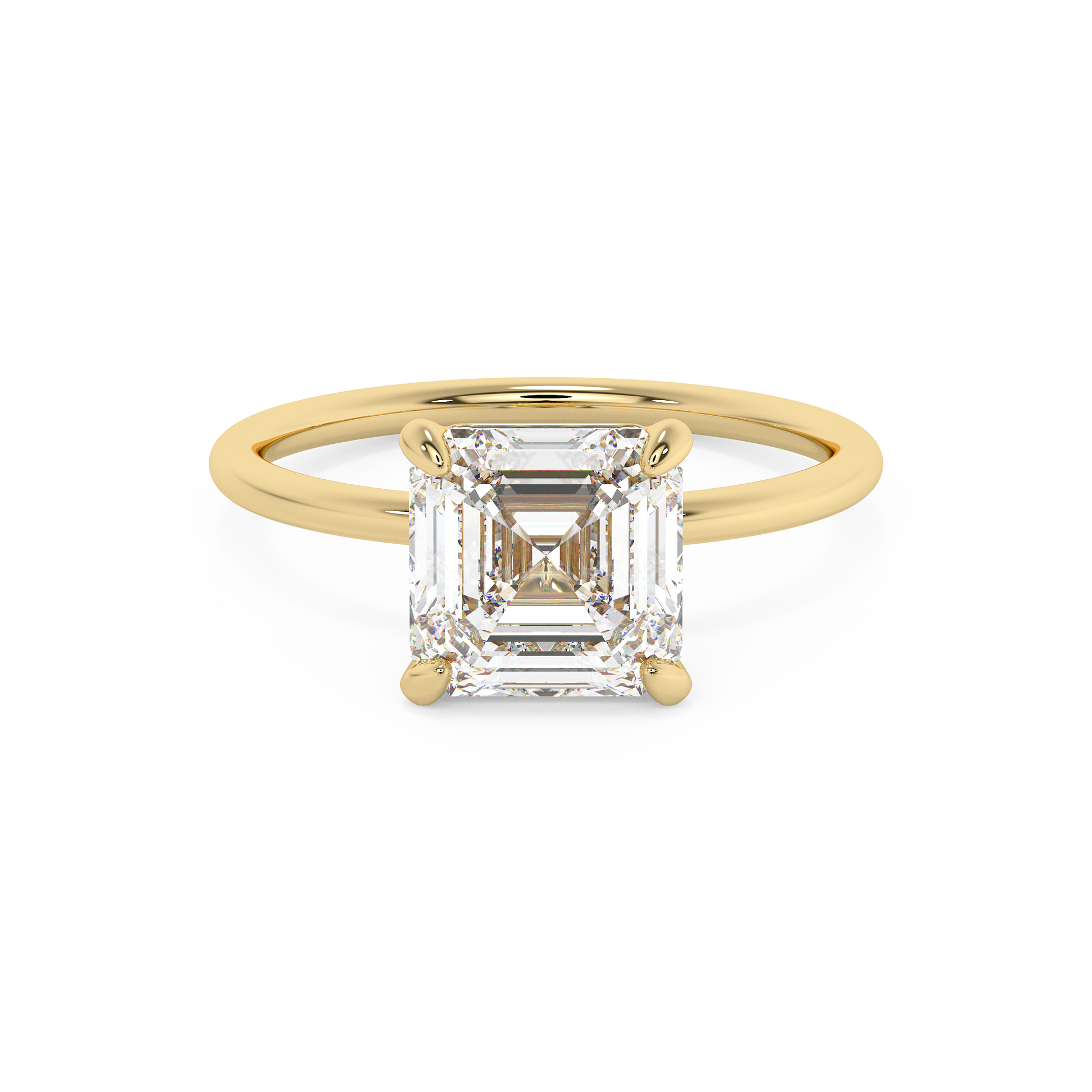 Emerald Solitaire Lab Grown Diamond Engagement Ring