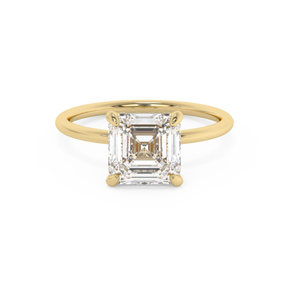 Emerald Solitaire Lab Grown Diamond Engagement Ring
