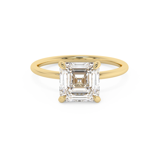 Emerald Solitaire Lab Grown Diamond Engagement Ring