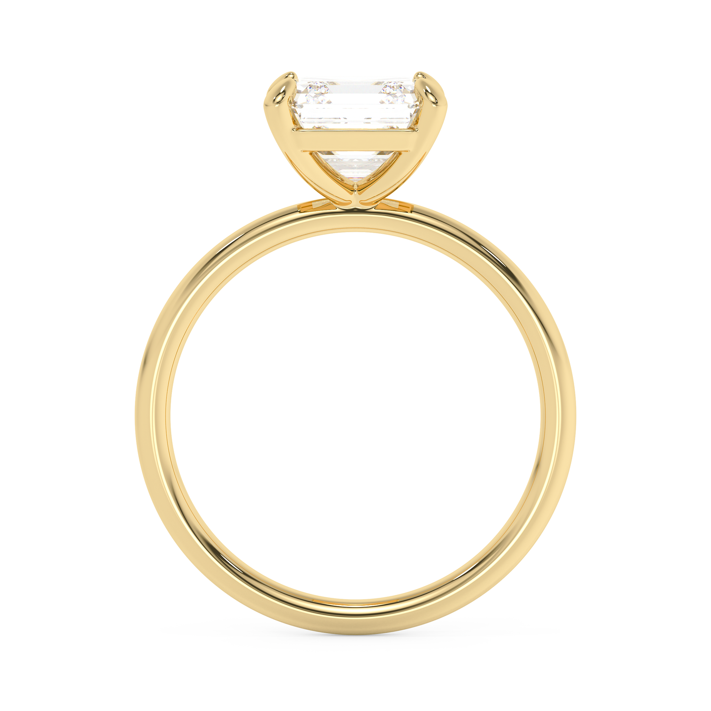 Emerald Solitaire Lab Grown Diamond Engagement Ring