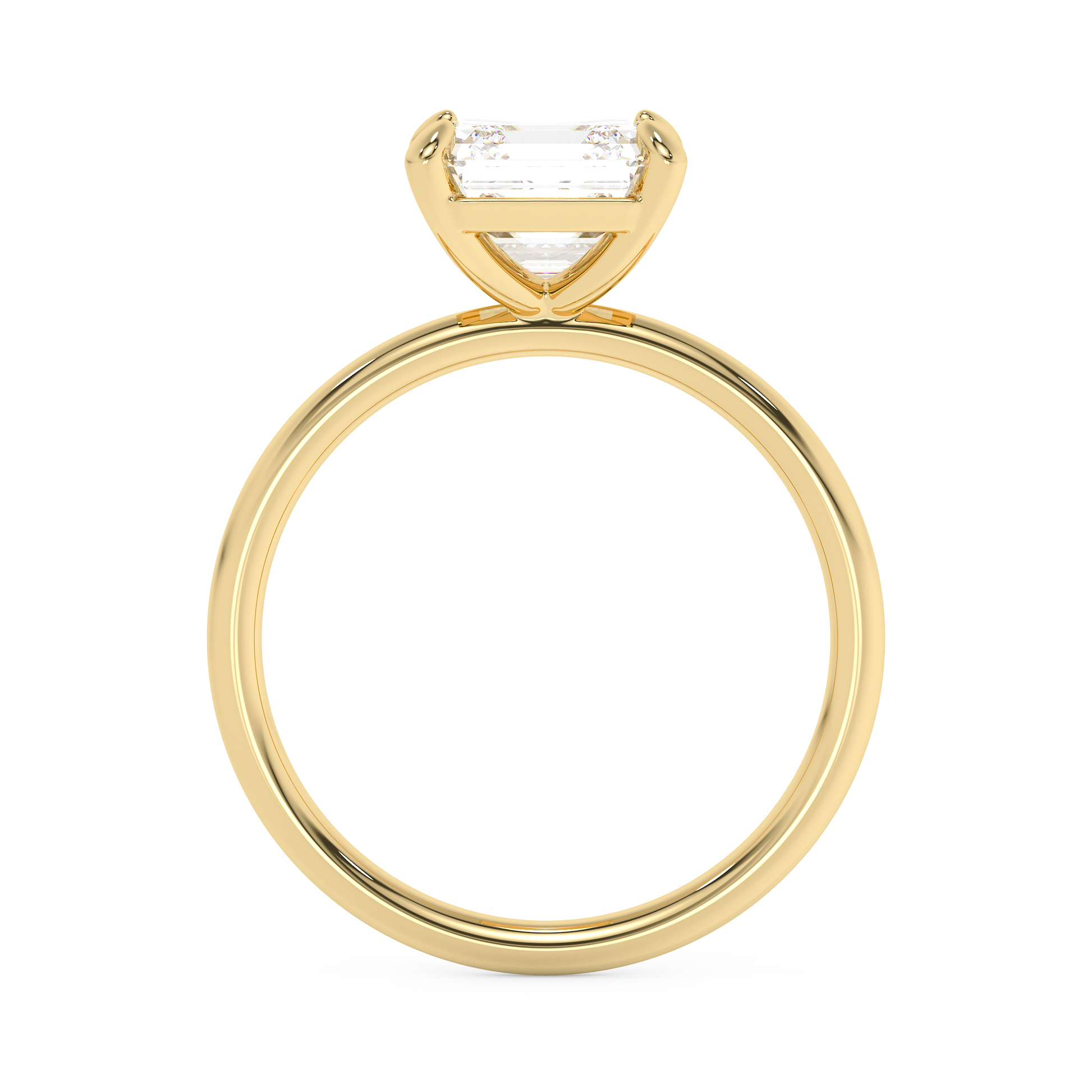 Emerald Solitaire Lab Grown Diamond Engagement Ring