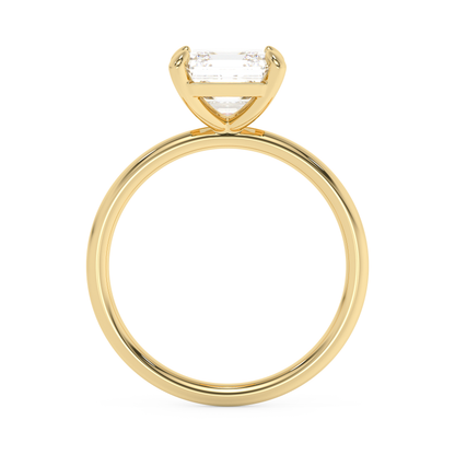 Emerald Solitaire Lab Grown Diamond Engagement Ring