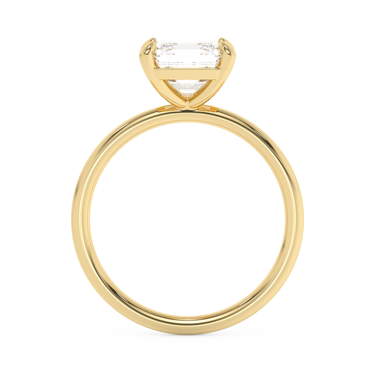 Emerald Solitaire Lab Grown Diamond Engagement Ring