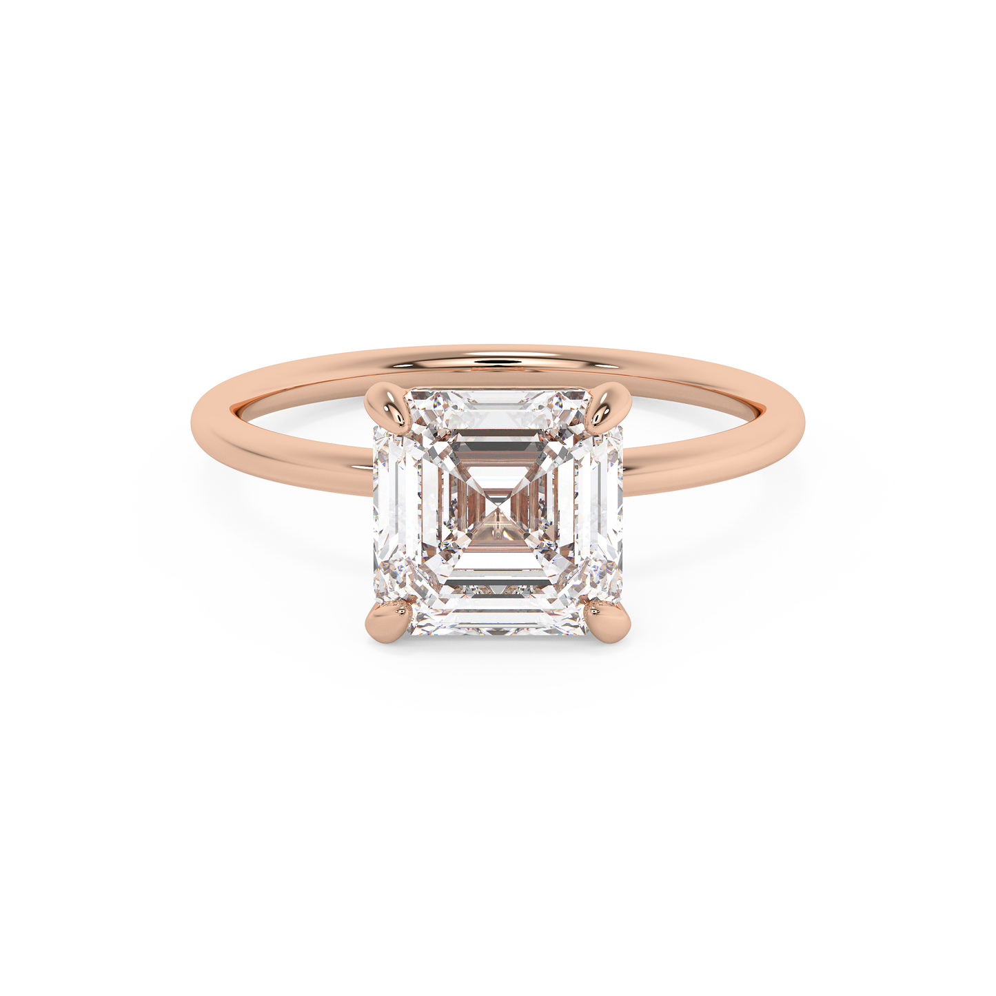 Emerald Solitaire Lab Grown Diamond Engagement Ring