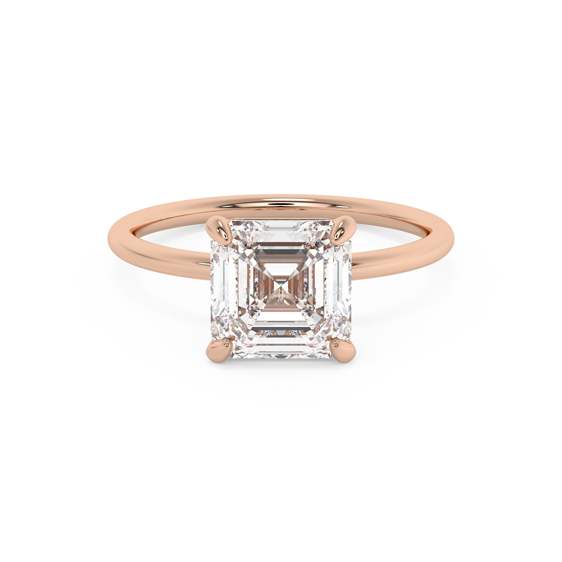 Emerald Solitaire Lab Grown Diamond Engagement Ring