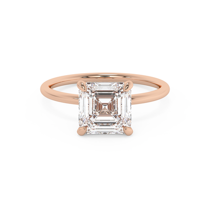 Emerald Solitaire Lab Grown Diamond Engagement Ring