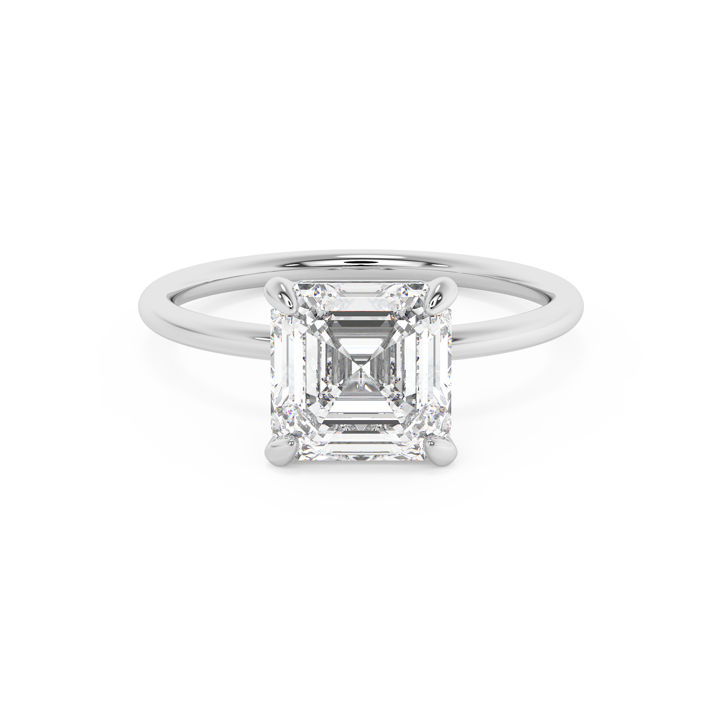 Emerald Solitaire Lab Grown Diamond Engagement Ring