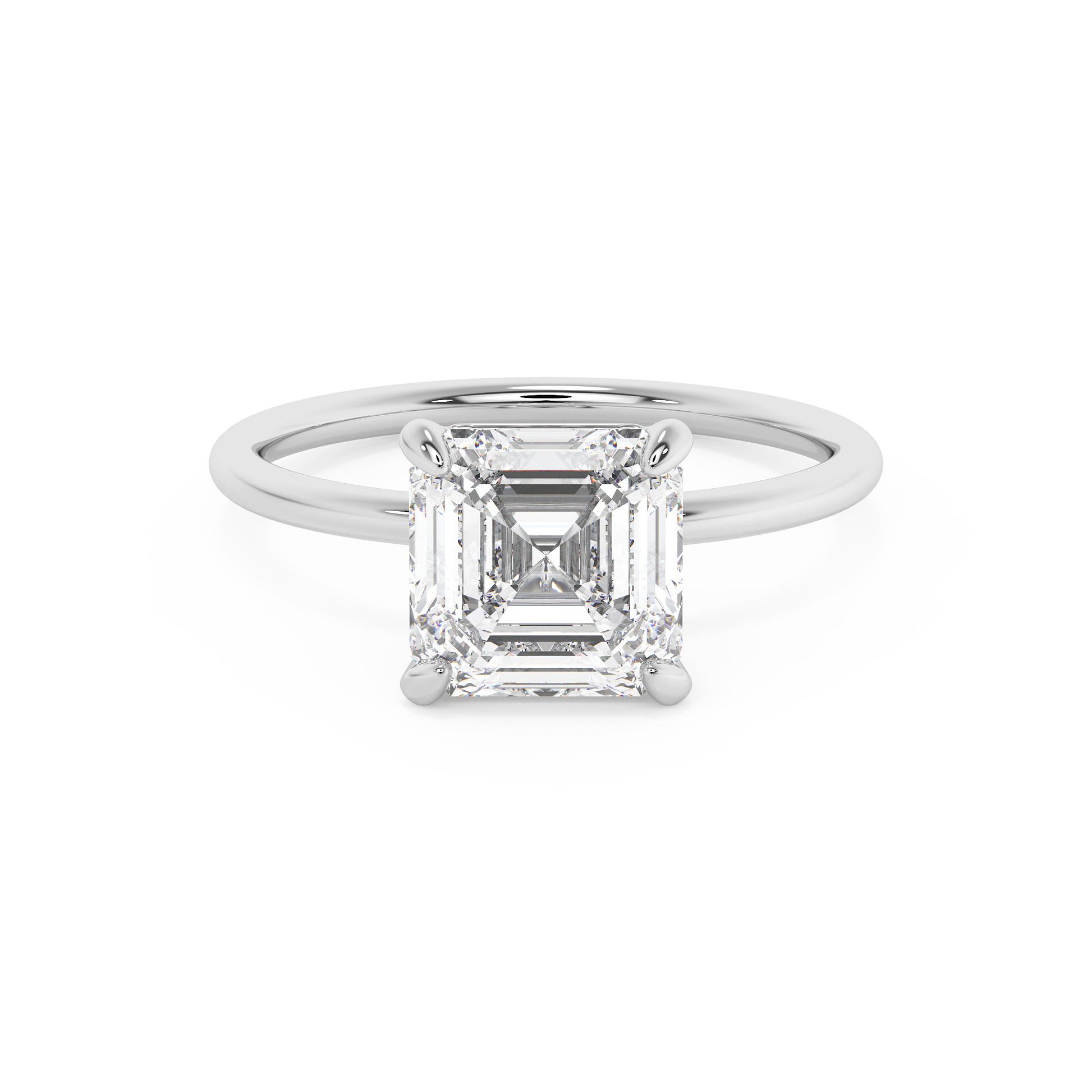 Emerald Solitaire Lab Grown Diamond Engagement Ring