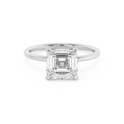 Emerald Solitaire Lab Grown Diamond Engagement Ring