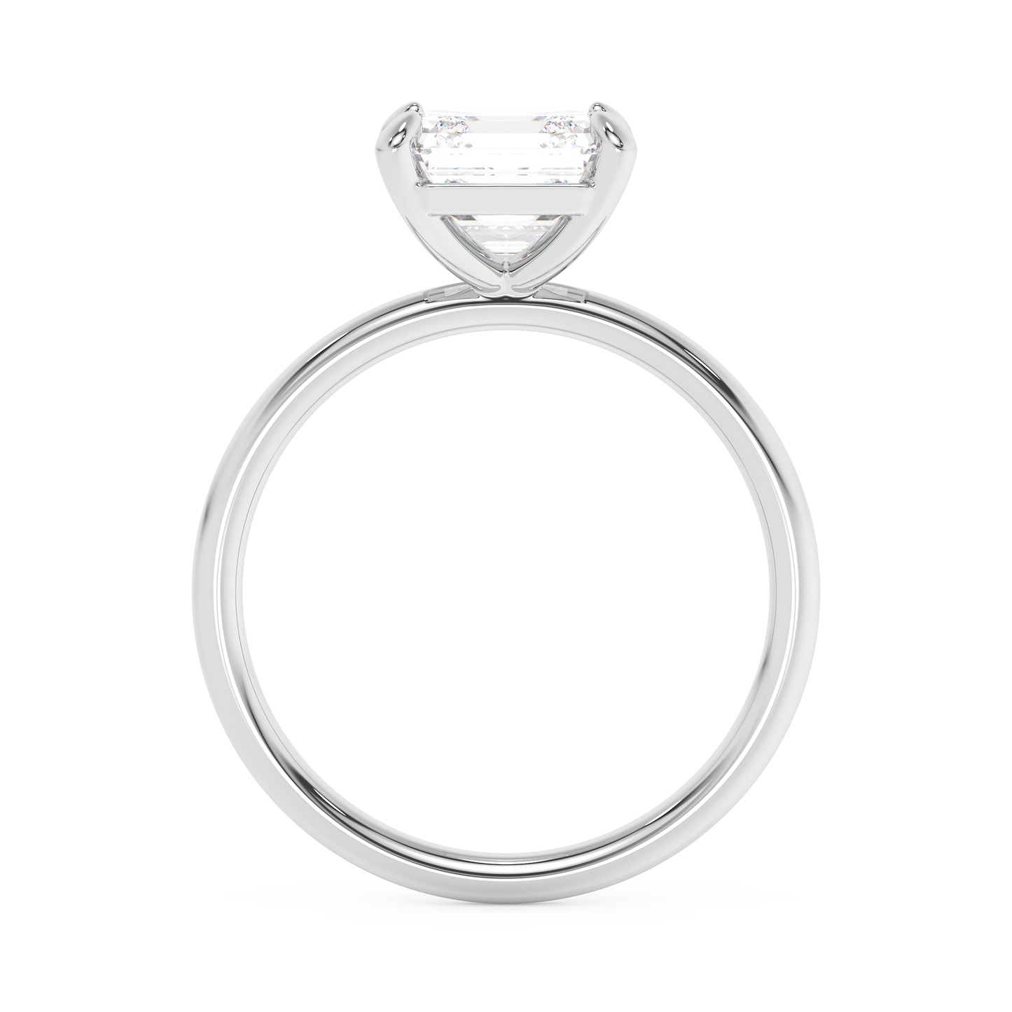 Emerald Solitaire Lab Grown Diamond Engagement Ring