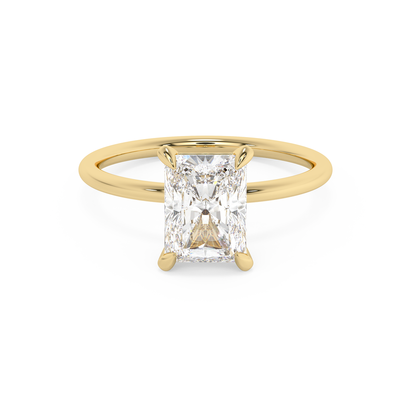 Emerald Solitaire Lab Grown Diamond Engagement Ring
