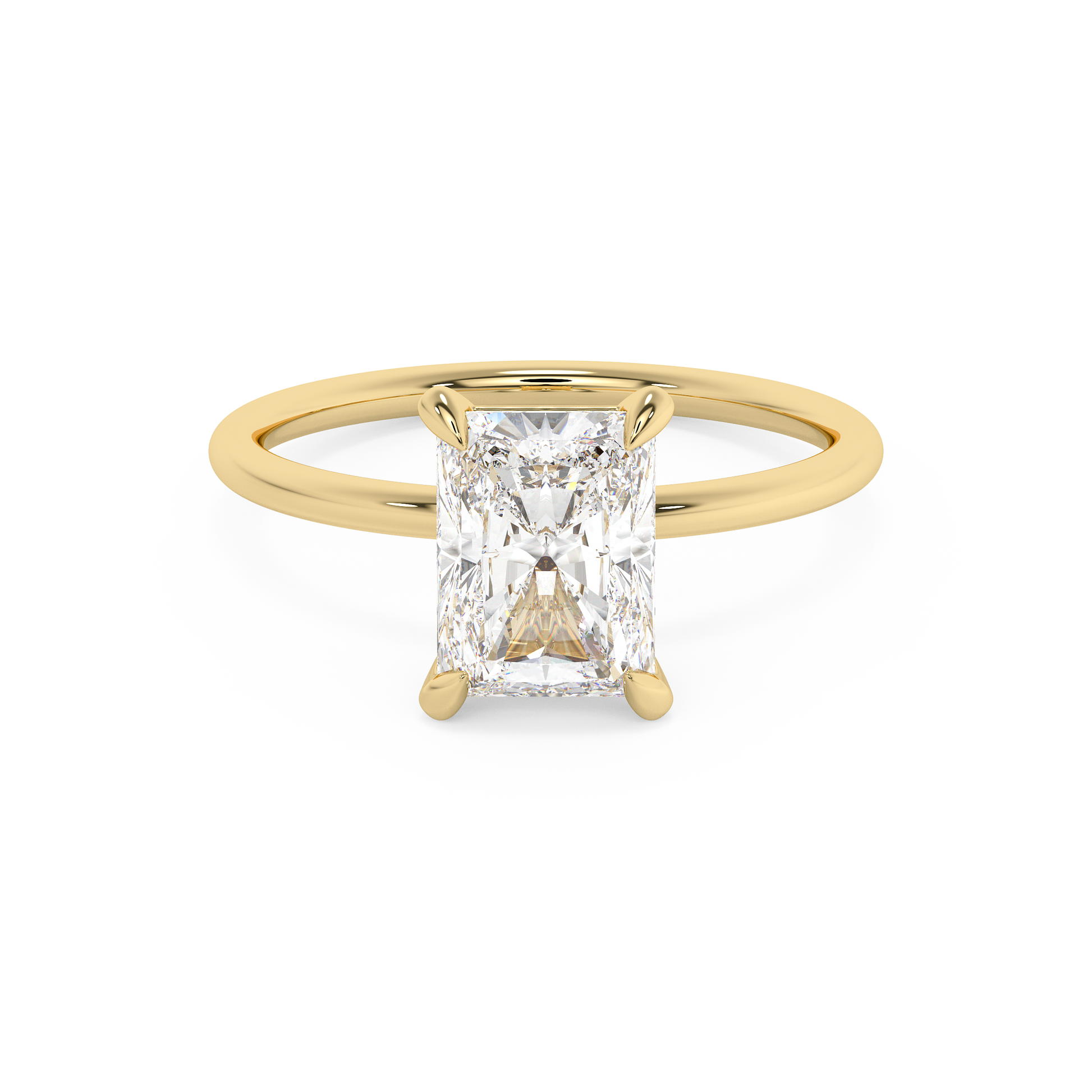 Emerald Solitaire Lab Grown Diamond Engagement Ring