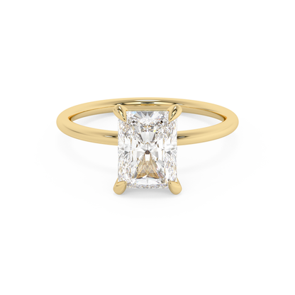Emerald Solitaire Lab Grown Diamond Engagement Ring