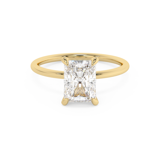 Emerald Solitaire Lab Grown Diamond Engagement Ring