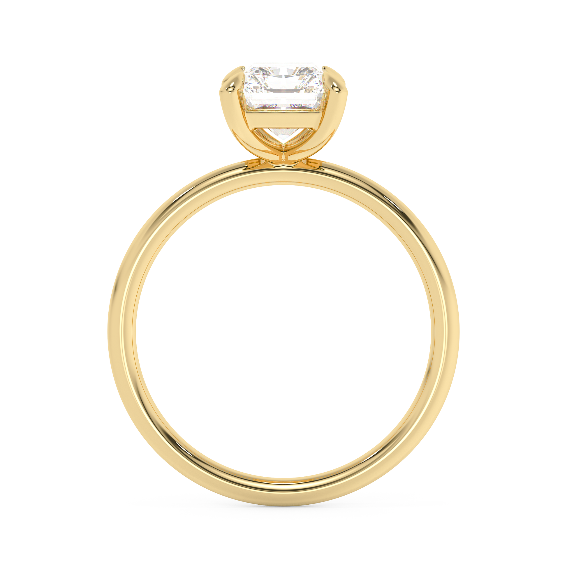 Emerald Solitaire Lab Grown Diamond Engagement Ring