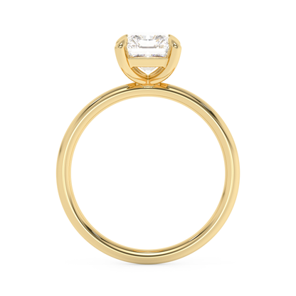 Emerald Solitaire Lab Grown Diamond Engagement Ring