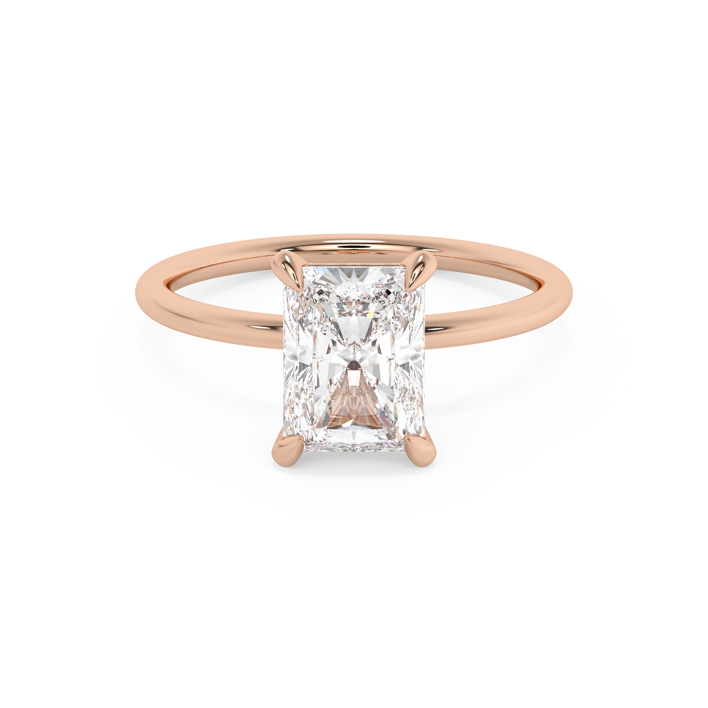 Emerald Solitaire Lab Grown Diamond Engagement Ring