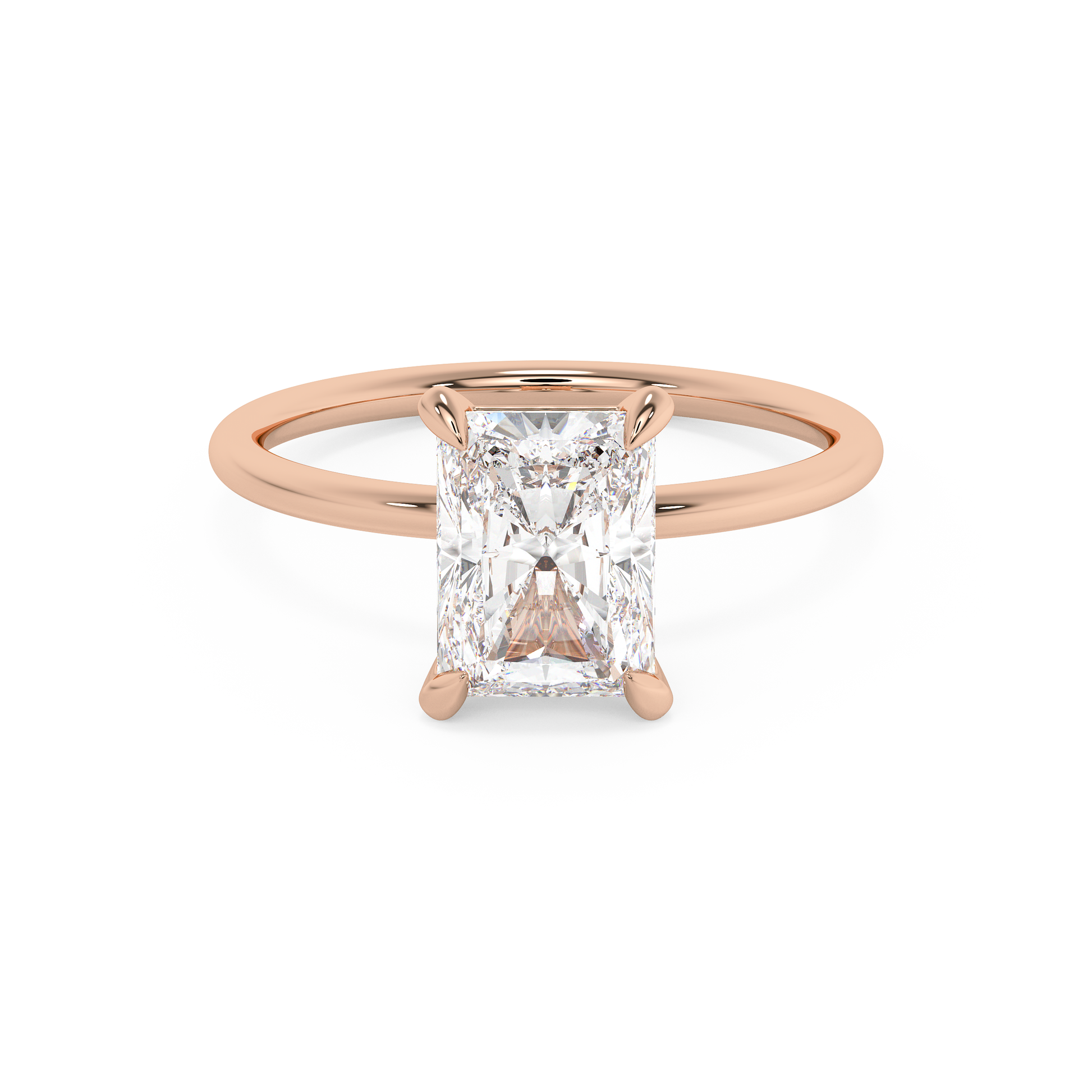 Emerald Solitaire Lab Grown Diamond Engagement Ring