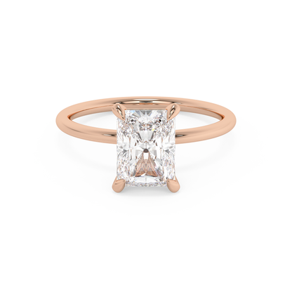 Emerald Solitaire Lab Grown Diamond Engagement Ring