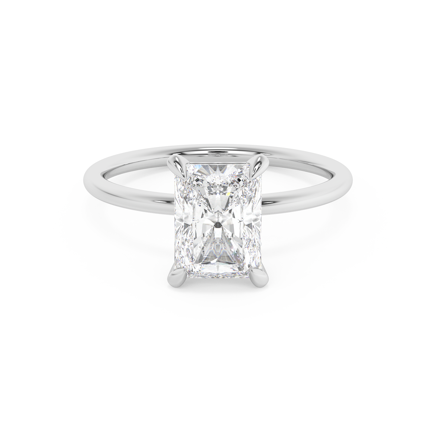 Emerald Solitaire Lab Grown Diamond Engagement Ring
