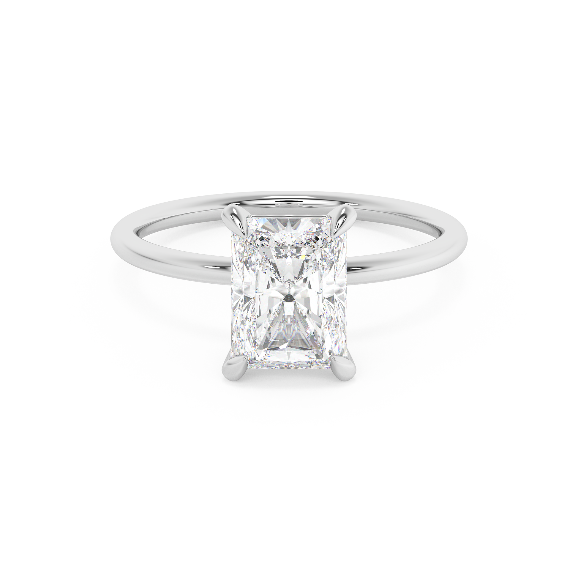Emerald Solitaire Lab Grown Diamond Engagement Ring